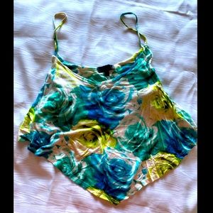 Blue rose crop top